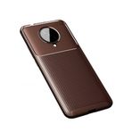 KNY Xiaomi Redmi K30 Pro Kılıf Karbon Desenli Lux Negro Silikon Kahverengi