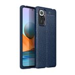 Kny Xiaomi Redmi Note 10 Pro Kılıf Deri Desenli Lux Niss Silikon Lacivert