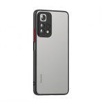 Kny Xiaomi Redmi Note 11 Pro Kilif Silikon Kenarli Buzlu Kamera Korumali Hux Kapak Siyah