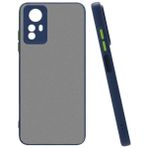Kny Xiaomi Redmi Note 12S Kilif Renkli Kenarli Buzlu Kamera Korumali Hux Kapak Lacivert