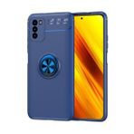 KNY Xiaomi Redmi Note 9 4G Kılıf Yüzüklü Manyetik Ravel Silikon Lacivert