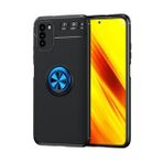 KNY Xiaomi Redmi Note 9 4G Kılıf Yüzüklü Manyetik Ravel Silikon Mavi