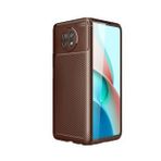 KNY Xiaomi Redmi Note 9 5G Kılıf Karbon Desenli Negro Silikon Kahverengi