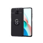 KNY Xiaomi Redmi Note 9 5G Kılıf Yüzüklü Manyetik Ravel Silikon Siyah