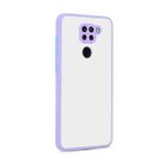 KNY Xiaomi Redmi Note 9 Kılıf Silikon Kenarlı Kamera Korumalı Buzlu Hux Kapak Mor