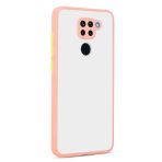 KNY Xiaomi Redmi Note 9 Kılıf Silikon Kenarlı Kamera Korumalı Buzlu Hux Kapak Pembe