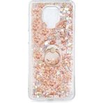 Kny Xiaomi Redmi Note 9S Kilif Simli Sivili Kalpli Yuzuklu Milce Kapak Gold