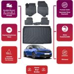 Ko Kaliteoto Opel Corsa F 2025 Model Bagaj Havuzu+4d Araca Özel Havuzlu Paspas Takımıı Maxii - Siyah