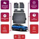 Ko Kaliteoto Peugeot 3008 2018 Model Üst Bagaj Havuzu+4d Araca Özel Havuzlu Paspas Takımıı Maxii - Siyah