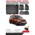 Ko Kaliteoto Renault Kangoo 2022 Model Bagaj Havuzu ve Paspas Seti Su Geçirmez - Siyah