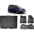 Ko Kaliteoto Renault Kangoo 2025 Model 4d Bagaj Havuzu+Paspas Seti Rice Serisi - Siyah