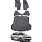 Ko Kaliteoto Volkswagen Jetta 2012 Model Cepli Havuzlu Paspas ve Bagaj Havuzu Bagaj Paspası - Siyah