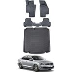 Ko Kaliteoto Volkswagen Jetta 2017 Model Cepsiz Havuzlu Paspas ve Bagaj Havuzu Bagaj Paspası - Siyah