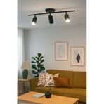 Koal Avize Spoti 3'lü Siyah Renk Beyaz Işık Modern Tasarım Salon - Mutfak - Banyo Spot Ledli Sıralı Avize Siyah