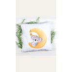 Koala Baskılı Bebek Yastık Kılıfı Dtf Baskı Yastık Kılıfı - Beyaz - 35*35