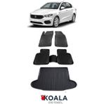 Koala Oto Tekstil Fiat Egea Sedan Paspas ve Bagaj Havuzu 3D Havuzlu Tam Set 2015-2025 Uyumlu Arası - Siyah