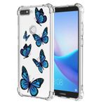 KOARWVC Huawei Y6 2018 için Kılıf, Huawei Y6 Prime 2018 Kılıf, Honor 7A ATU-L31 Kılıf Yumuşak TPU Darbe Emici İnce Koruyucu Kelebek Desenli Kılıf Arka Kapak Huawei Y6 (2018) için Mavi Kelebek