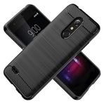 KOARWVC LG K30 2018/Harmony 2/Premier Pro LTE için Telefon Kılıfı, K10 2018/K11 2018 Kılıf Karbon Fiber Darbeye Dayanıklı Sağlam Kalkan Çizilmez Yumuşak TPU Arka Kapak Kılıfları LG K30 2018 (Siyah)