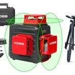 Kobb KBL34GTP 40 m Profesyonel Li-Ion Şarjlı 3x360⁰ Otomatik Hizalamalı Yeşil Çapraz Çizgi Lazer Distomat+Tripod