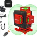 Kobb Kbl35g Profesyonel Li-ion Şarjlı 4x360 Derece Otomatik Hizalamalı Yeşil Çizgi Lazer Distomat ve Uzaktan Kumanda