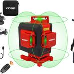 KOBB KBL35GTP Profesyonel Li-ion Şarjlı 4X360⁰ Otomatik Hizalamalı Yeşil Çapraz Çizgi Lazer Distomat+Tripod