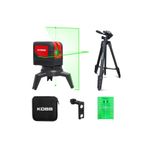 Kobb KBL92GTP 30 mt Profesyonel Yatay ve Dikey Otomatik Hizalamalı Yeşil Çapraz Çizgi Lazer 2 Noktalı Şakül Lazer Distomat+Mini Tripod+Tripod