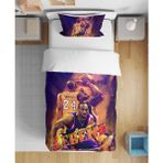Kobe Braynt Basketbol 3D Dijital Baskılı Tek Kişilik Çarşafsız Genç Erkek Çocuk Nevresim Takımı - Mor - 160 x 220 cm