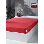 Kobe Home Örme Penye Lastikli Çarşaf, Çift Kişilik, Kırmızı, Pamuk-Elastan 230 G/M2
