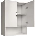 Kobiç 2 Kapaklı Çok Amaçlı Tek Raflı Banyo ve Mutfak Dolabı 60x30x70 cm - BOY 60 CM X EN 30 CM X YÜKSEKLİK 70 CM - Beyaz
