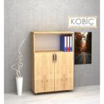 Kobiç Dosya Dolabı Yarım Kapak 80 x 35 x 115 cm - Açık Meşe