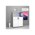 Kobiç Ofis Dosya Dolabı Kilitli Yarım Kapak Suntalam Dolap 70X35X115 Cm (Beyaz)