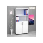 Kobiç Ofis Dosya Dolabı Kilitli Yarım Kapak Suntalam Dolap 80X35X150 Cm (Beyaz)