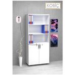 Kobiç Ofis Dosya Dolabı Kilitli Yarım Kapak Suntalam Dolap 80X35X185 Cm (Beyaz)