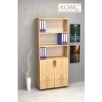 Kobiç Ofis Dosya Dolabı Yarım Kapak Suntalam Dolap 70X35X185 Cm (Meşe)