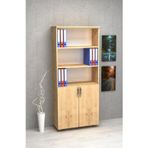Kobiç Ofis Dosya Dolabı Yarım Kapak Suntalam Dolap 80X35X185 Cm (Meşe)