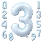 KOBOKO 3 yaş mavi rakamlı balon, 100 cm XXL folyo balon 3, 3 sayı pastel mavi balon 3. doğum günü, helyum balonu 3 doğum günü, sayı balon 3 erkek çocuklar için doğum günü dekorasyonu parti dekorasyonu