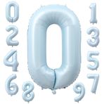 KOBOKO Sayılar Balon 0 Mavi, 100 cm XXL Folyo Balon 0, 0 Rakam Balon, Doğum Günü Erkek Çocuk, Pastel Mavi Rakam Balonu 0 Doğum Günü Dekorasyonu Erkek Çocuk, Helyum Balon 0 Doğum Günü Yıl Dönümü Parti