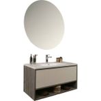 Kobos Elegant 100 cm Banyo Dolabı Seti Grey Oak + Vanilya - yok