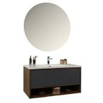 Kobos Elegant 100 Cm Banyo Dolabı Seti Miling Oak + Argento Antrasit