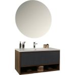 Kobos Elegant 100 cm Banyo Dolabı Seti Miling Oak + Argento - yok - Antrasit
