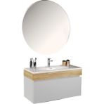Kobos Harmony 100 cm Banyo Dolabı Seti Bianco + Meguro - yok - Beyaz