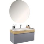 Kobos Harmony 100 cm Banyo Dolabı Seti Light Grey + Meguro - yok - Gri