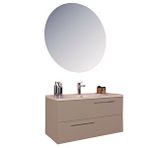 Kobos Serenity 100 Cm Banyo Dolabı Seti Latte Kahverengi
