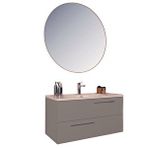Kobos Serenity 100 Cm Banyo Dolabı Seti Moon Grey Gri