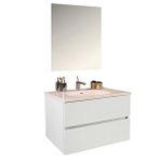 Kobos Simple 80 Cm Çekmeceli Banyo Dolabı Seti Bianco Beyaz