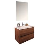 Kobos Simple 80 Cm Çekmeceli Banyo Dolabı Seti Miling Oak Kahverengi