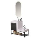 Kobos Up-down 100 Cm Banyo Dolabı Seti Carbon Grey Dark Antrasit