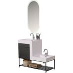 Kobos Up-Down 100 cm Banyo Dolabı Seti Carbon Grey Dark - yok - Antrasit - Beyaz