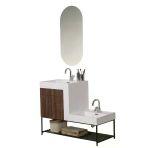 Kobos Up-Down 100 Cm Banyo Dolabı Seti New Dark Walnut