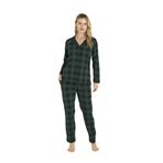 Kocabey 9209-k Kadın Apaj Yaka Pijama Takım Yeşil
